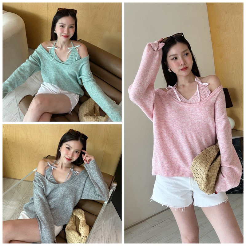 Goddessshop เสื้อสายเดี่ยว+เสื้อแขนยาว