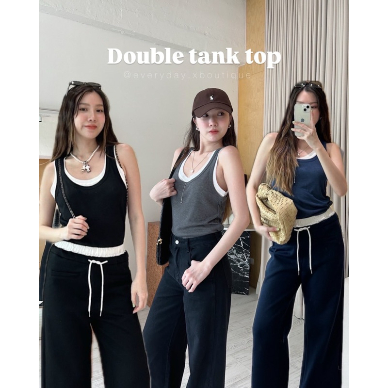 Double tank top (490฿) เสื้อกล้าม2 ชั้น เป็นอีกรุ่นที่มาแรงไม่มีตกค่ะ!! tshop tshoppppp