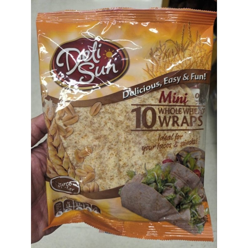 Deli Sun Mini Whole Wheat 250g.แผ่นแป้งโฮลวีต 250 กรัม