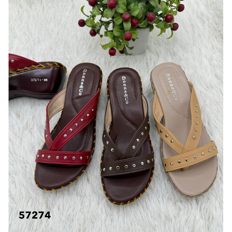 ⭐️พร้อมส่ง⭐️รองเท้าเพื่อสุขภาพ ส้นเตารีด รุ่น57274 พื้นสูง 2.5 นิ้ว ไซส์ 36-40