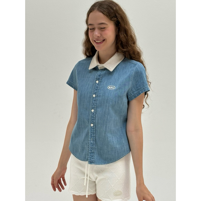 Dolly denim top เสื้อยีนส์ฟอก
