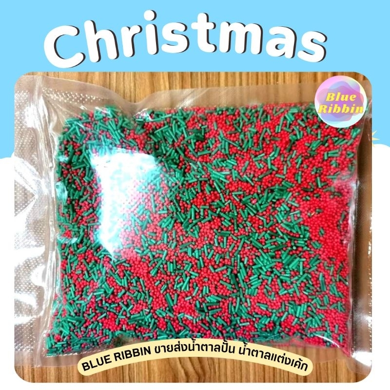 สวยมาก 500กรัม ขายดี Christmas sprinkle cake topper เกล็ดน้ำตาลแต่งขนม cake topper น้ำตาลโรยหน้าเค้ก