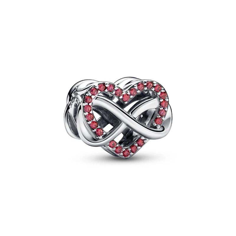 (ของแท้ พร้อมส่ง) Pandora Infinity Red Heart Charm แพนโดร่าชาร์มหัวใจแดงอินฟินิตี้ ของแท้ มือหนึ่งทุกชิ้น