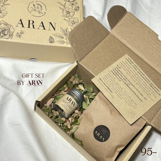 ARAN Gift set ARAN กลิ่น Original + แช่เท้า2ซอง พร้อมกล่องของขวัญ ดูเรียบหรู เน้นธรรมชาติ มินิมอล *ไม่มีการ์ดหน้ากล่อง*