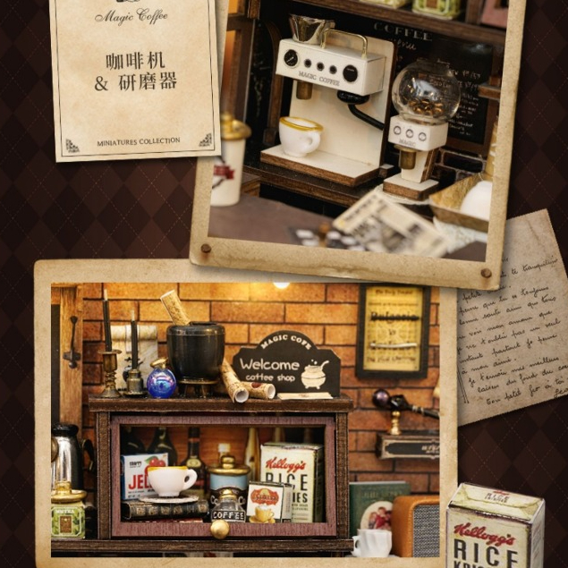 ส่งด่วนกทม.   บ้านตุ๊กตา DIY ประกอบเอง Vintage Coffee Shop เปิดหน้าได้ ของเล่น CUTE ROOM F-041 ราคา ถูกที่สุด ดีลบีเคเค แกลเลอรีภาพที่ 7