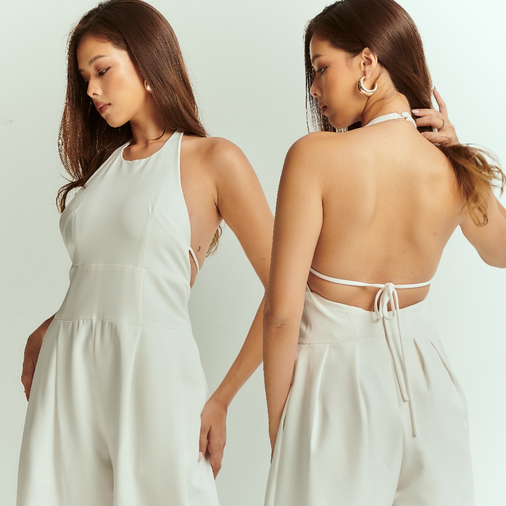 SARSAR STUDIOS PEARL JUMPSUIT (จั๊มสูทขายาวผูกคอ ดีไซน์เนี้ยบ ใส่ทำงาน)