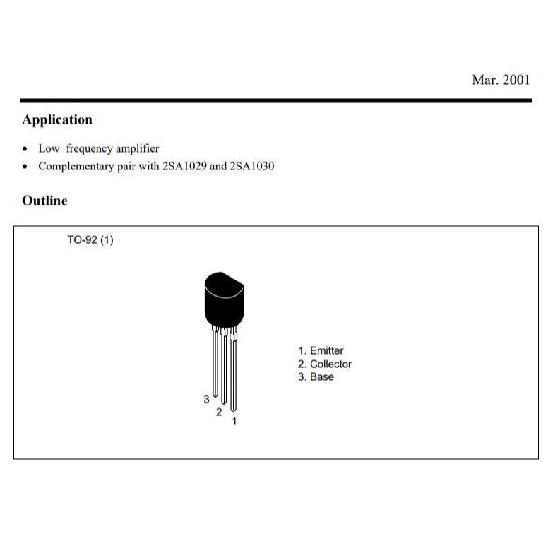 Transistor ทรานซิสเตอร์ 2SC458 (จำนวน200ชิ้น )30V 00mA TO-92 HITACHI ของแท้100%