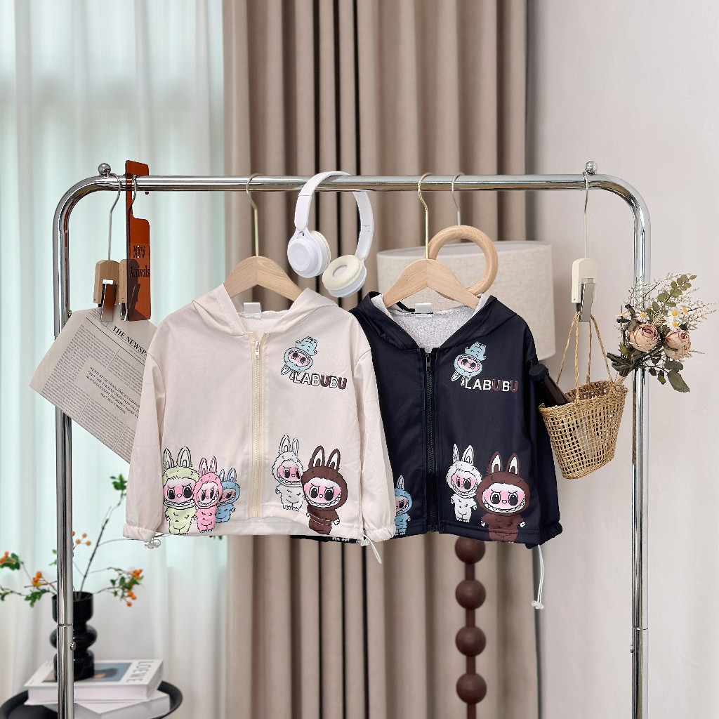 PRINCESS KESLI เสื้อเด็ก เสื้อแขนยาวแจ็กเก็ตลูกสาว มีฮู้ด ลายลาบูบู้ เสื้อคลุมเด็กน่ารัก สไตล์เกาหลี 2-11 ปี