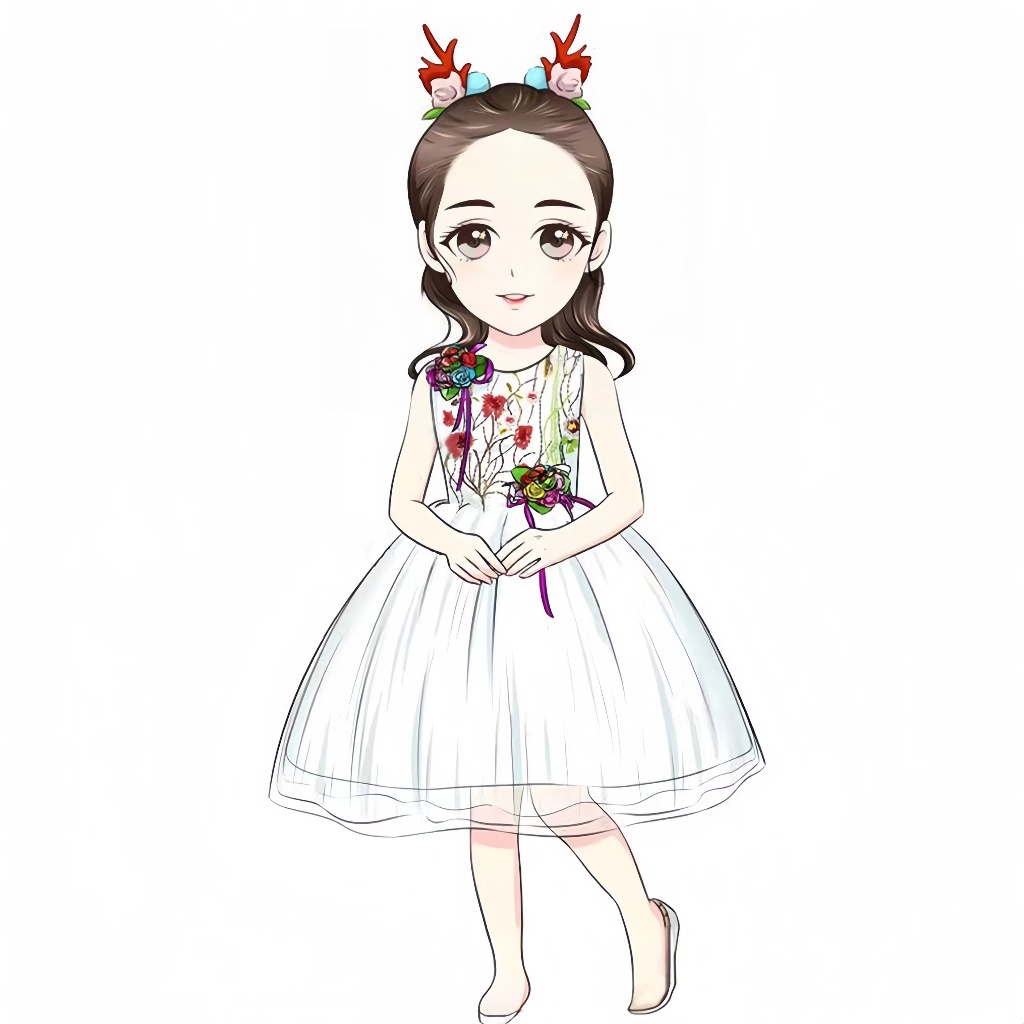 ชุดเดรสสีขาวเจ้าหญิง พร้อมส่งในไทย ชุดเด็กเล็กเด็กโต เดรสนางฟ้าลายดอกไม้ ชุดดรัมเมเยอร์ ชุดเต้นรำ ชุดกิจกรรมแสดงบนเวที ช - รูปที่ 3