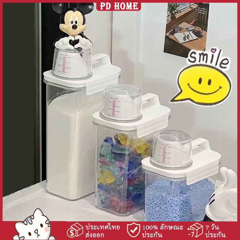[COD] 2500ML กล่องเก็บผงซักฟอก สบู่เหลว น้ํายาปรับผ้านุ่ม ขนาดใหญ่ จุของได้เยอะ แบบเปลี่ยน ขวดใส่ผงซักฟอก