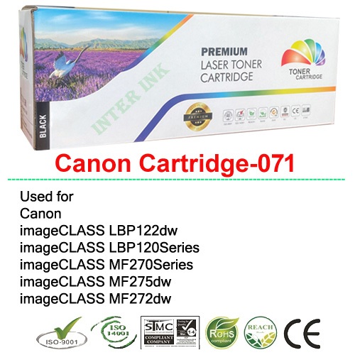 หมึกพิมพ์ Canon LBP122dw / LBP120Series (Cartridge-071) 2.5K สีดำ Compatible