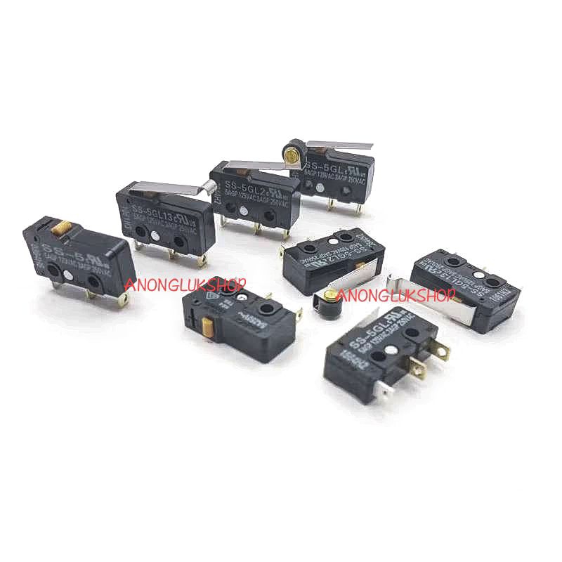 ราคาต่อ 1ตัว 👉👉 SS-5  SS-5GL  SS-5GL2  SS-5GL13 Limit Switch 5A 125Vac/3A 250Vac Micro Switch  Omron ไมโครสวิตช์ 3ขา