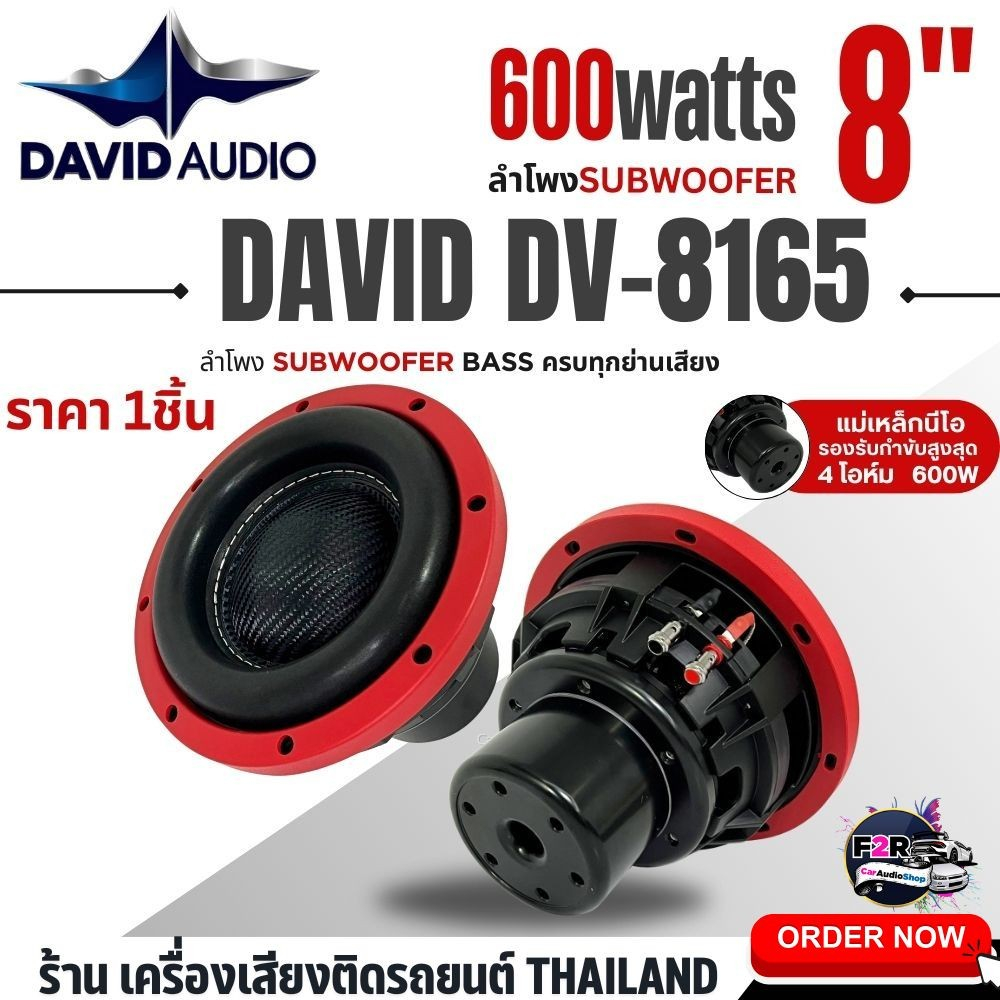 เบสหนักเเน่น DAVID AUDIO DV8165 ลำโพง ดอกซับ ซับวูฟเฟอร์ 8นิ้ว โครงเหล็กหล่อ วอยซ์คู่ แม่เหล็กนีโอ2ช