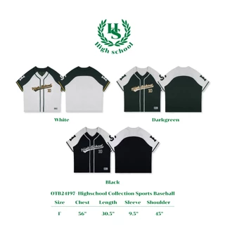 [ขายดีอันดับ 1🔥] Highschool Sports Collection 2024 Baseball Jersey เสื้อเบสบอลเจอร์ซี่ - OTB24197