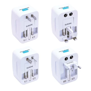 หัวปลั๊กอเนกประสงค์ แบบ 4in1 ยี่ห้อ Toshino Universal Tranvel Adapter ปลั๊กเดินทางทั่วโลก รุ่น DE-204 ป้องกันไฟกระชาก