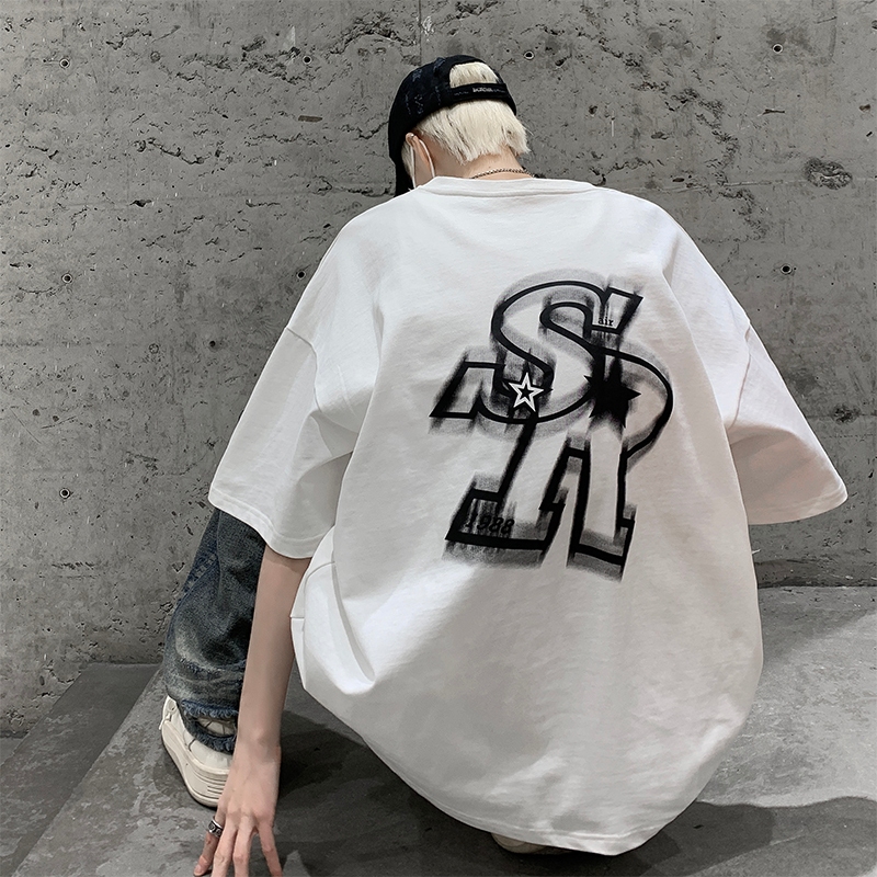teetwoone ฮิปฮอป เสื้อยืดสตรีท พิมพ์ลายเท่ๆSR ทรงหลวม ผ้าcottonเกรดพรีเมียมนิ่มมาก ฤดูร้อนใหม่ Unisex