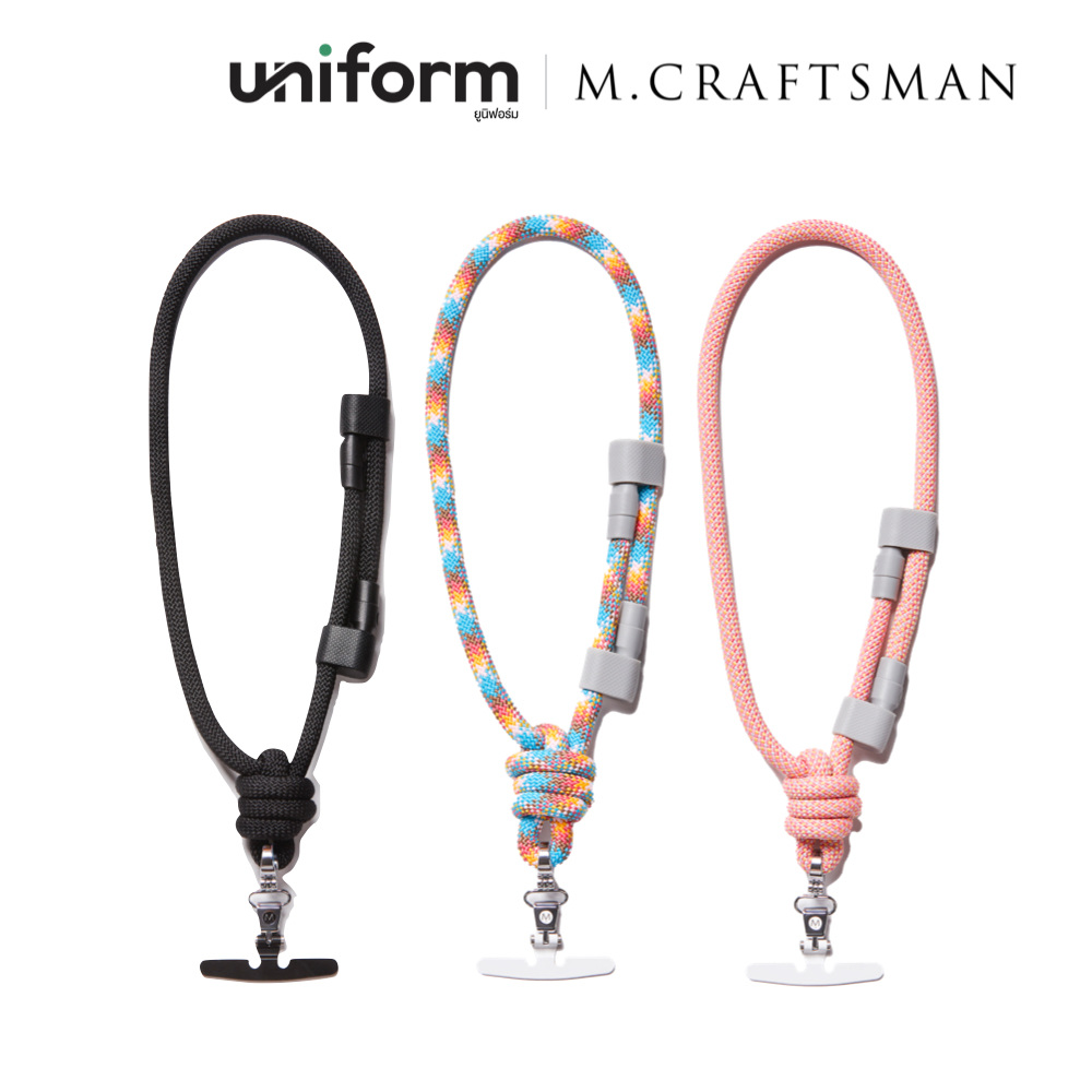 สายคล้องมือถือ M.CRAFTSMAN Yoggle Power Hand C to C - Rainbow / All Black / Hot Pink