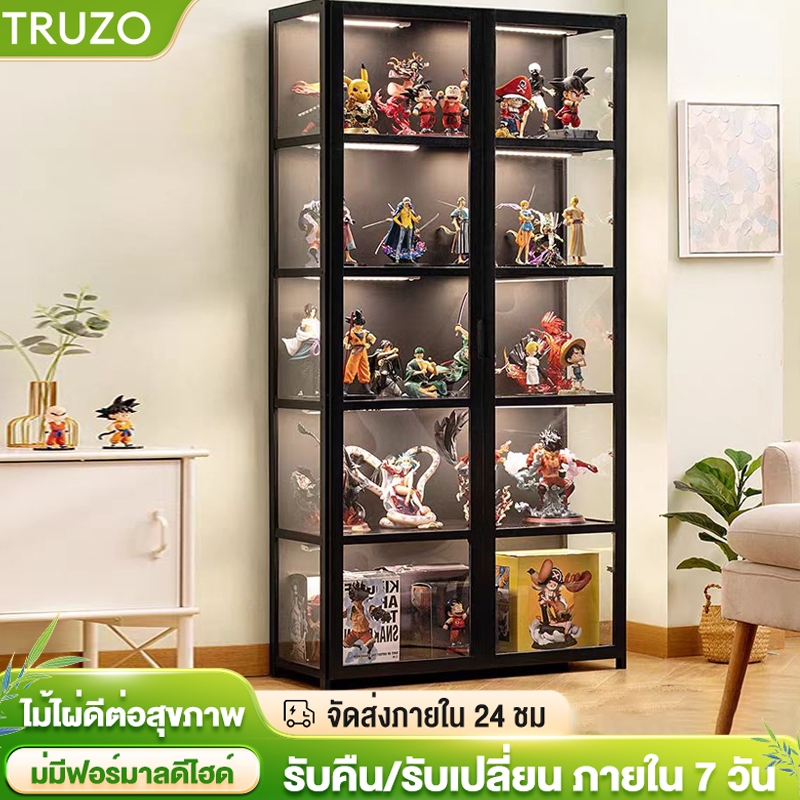 TRUZO ตู้โชว์อะคริลิค ตู้กระจกสองประตู ตู้โชว์กระจกใส ตู้หนังสือ ประหยัดพื้นที่ รับน้ำหนักได้มาก มีหลายขนาด