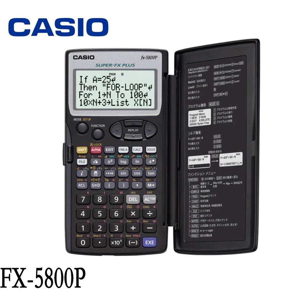 Casio Calculator เครื่องคิดเลข คาสิโอ รุ่น FX-5800P สำหรับนักเรียน นักศึกษา สมการ 5 ตัวแปร และ บันทึ