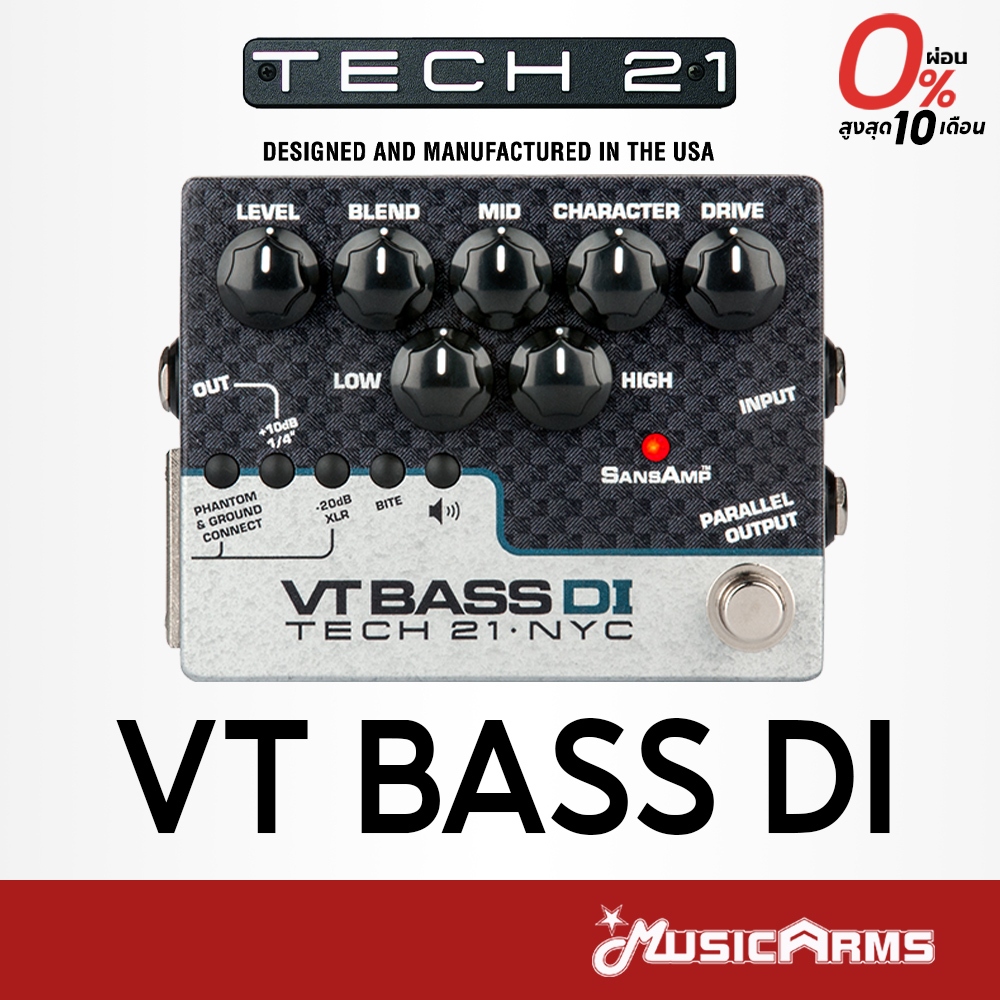 Tech 21 SansAmp Character Series VT Bass DI เอฟเฟคเบส Music Arms