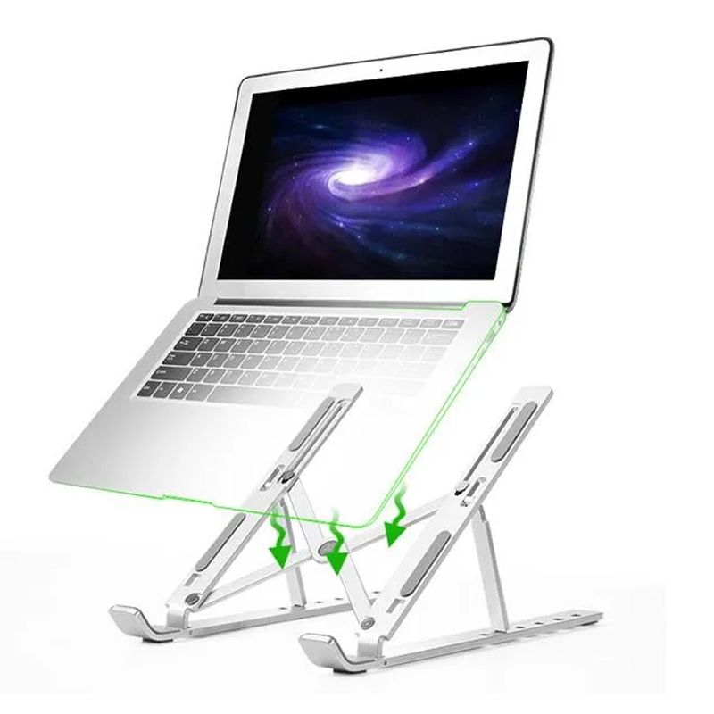 Notebook stand วัสดุอะลูมินัมอัลลอย แท่นวางโน๊ตบุ๊ค ปรับได้6ระดับ พับเก็บได้ ที่วางไอแพด แท็บเล็ต ขาตั้งแล็ป รุ่น N3