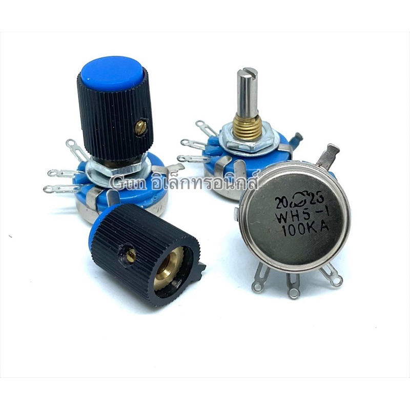 โพเทนชิโอมิเตอร์ เพลาคาร์บอน ทรงกลม WH5-1A 1k 2.2k 4.7K 10k 22K 47k 100k 220k 470K 470โอม 1M  3 ขั้ว VR วอลลุ่ม