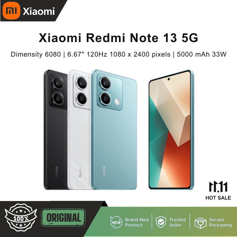 [Global Rom] Xiaomi Redmi Note 13 5G Phone | Dimensity 6080 | 6.67" 120Hz 1080 x 2400 pixels | 5000 