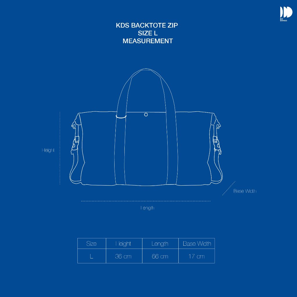 KODANGS BACK&TOTE ZIP SIZE L กระเป๋าเป้ซิบขนาดใหญ่ กันละอองน้ำ