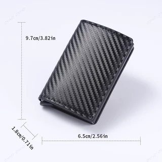 กระเป๋าสตางค์ RFID กระเป๋าสตางค์ หนังPU ใส่บัตรได้อัตโนมัติ สําหรับผู้ชาย แบบบาง ป้องกันขโมย ใส่บัตรได้ แบบสากล
