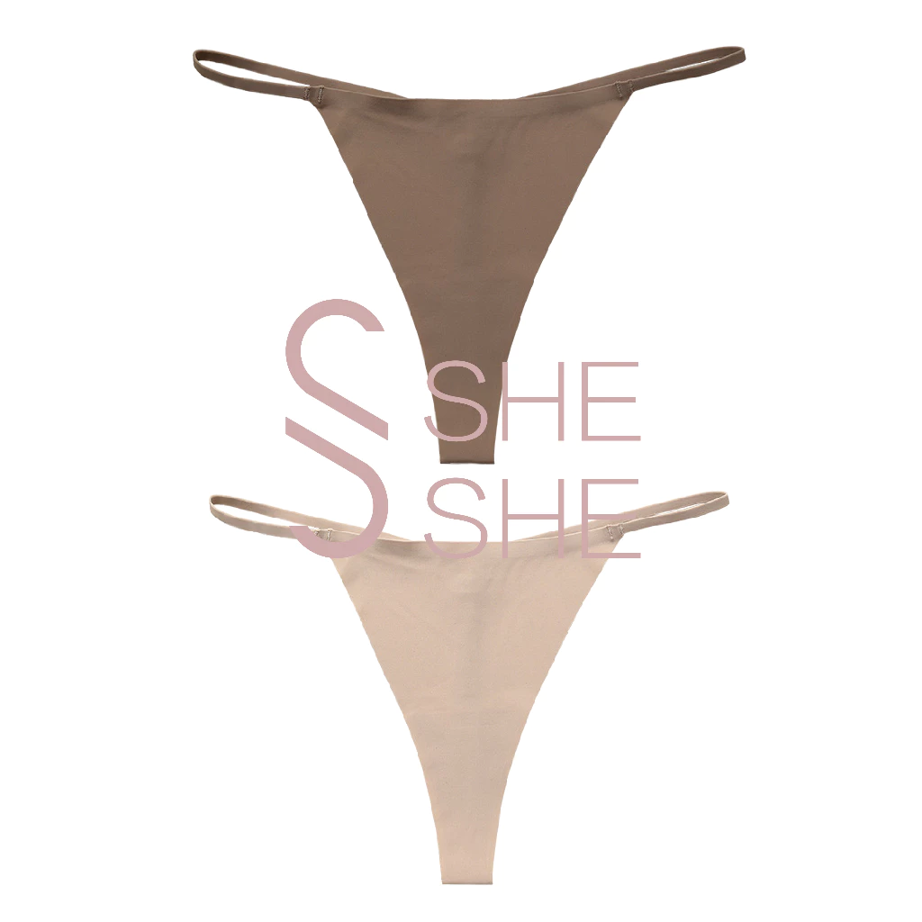 【sheshe】#D-011 พลัสไซส์ ผู้หญิงไม่มีรอยต่อ G-String แต่งหัวเข็มขัด เซ็กซี่ ไร้รอยต่อสําหรับผู้หญิงเอวต่ําและ