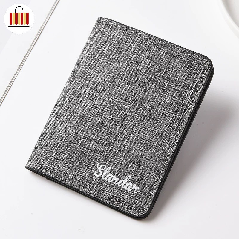 men's short wallet ผ้าใบบางเฉียบสั้น มินิที่เรียบง่าย badgeกระเป๋าสตางค์ แบบเรียบง่าย สําหรับผู้ชาย และผู้หญิง