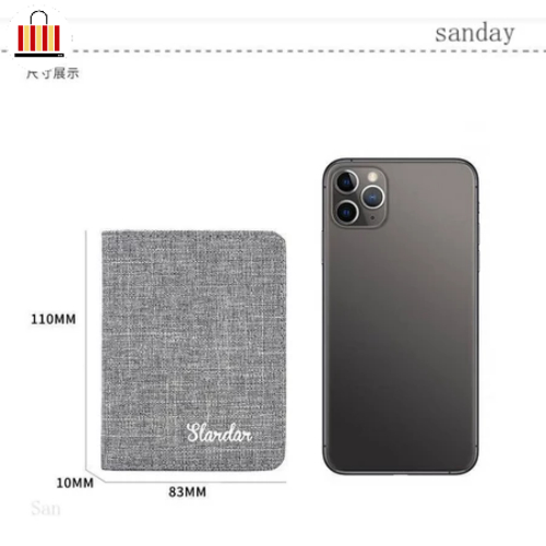 men's short wallet ผ้าใบบางเฉียบสั้น มินิที่เรียบง่าย badgeกระเป๋าสตางค์ แบบเรียบง่าย สําหรับผู้ชาย และผู้หญิง - รูปที่ 4