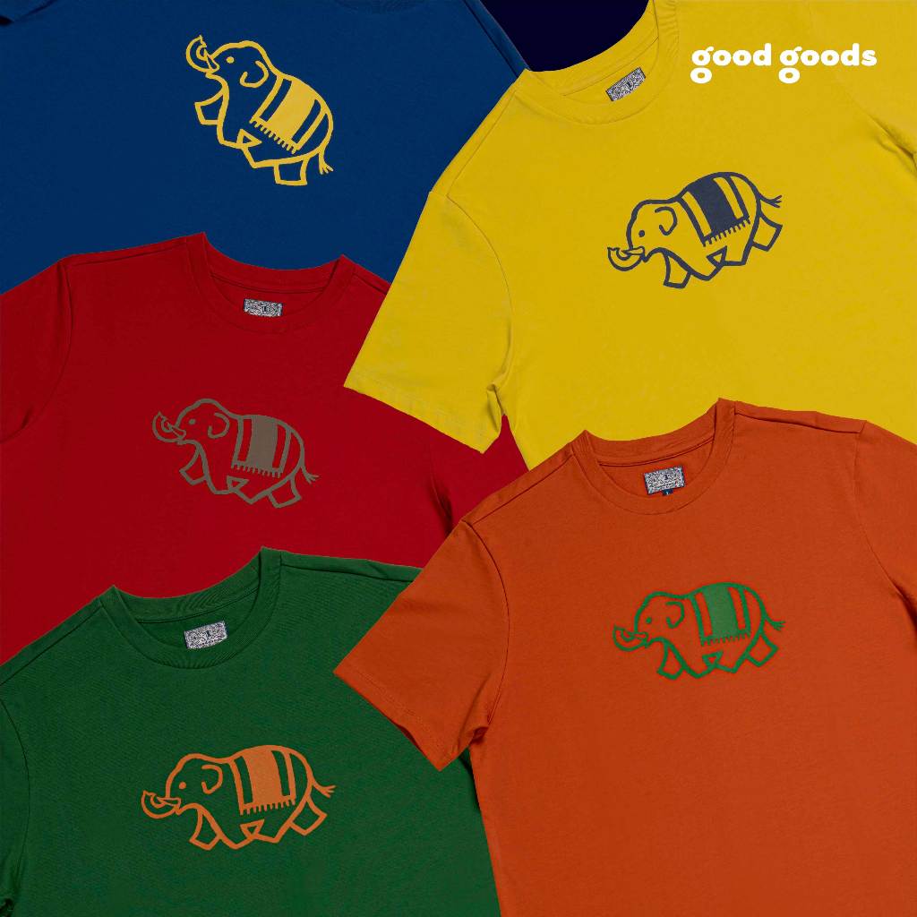 เสื้อยืดแขนสั้น สี Festive สกรีนลายเอกลักษณ์ Good Goods