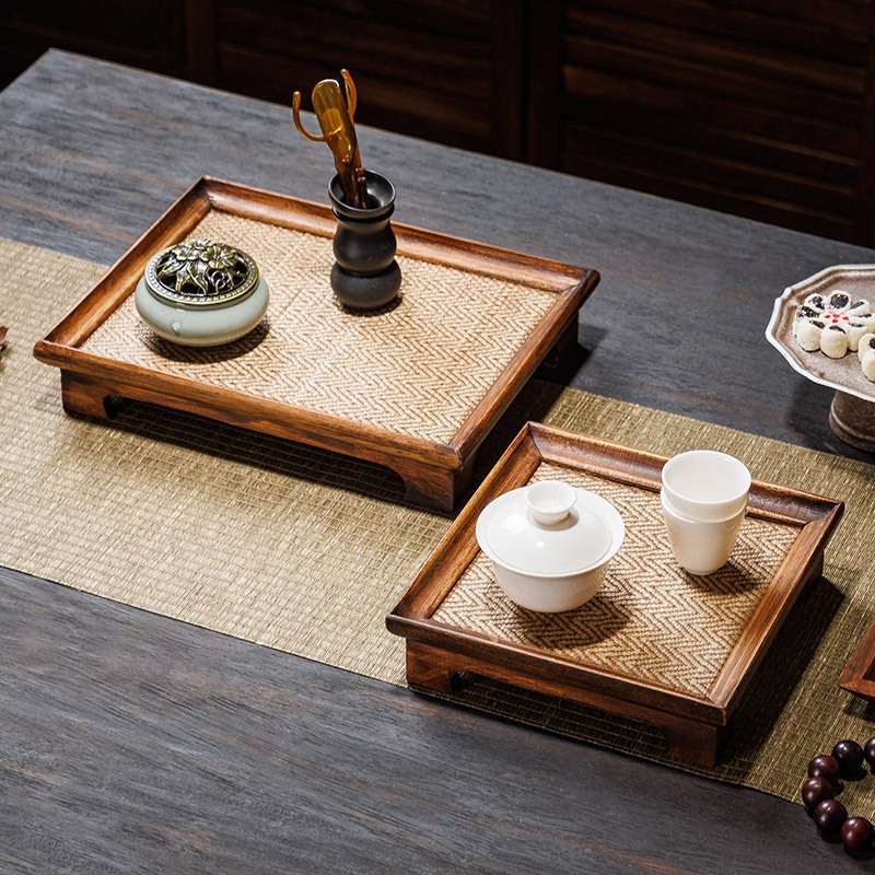 ถาดไม้ บัวหงาย ถาดไม้สาน ถาดเสริฟน้ำ และถาดรองอาหาร มี 2 ขนาดให้เลือก – โปรปัง