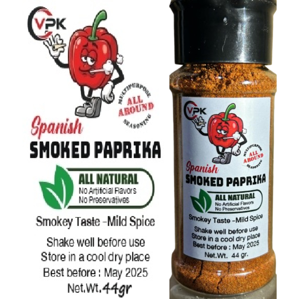 ผงปาปริก้ารมควันป่น 44กรัม พริกปาปริก้ารมควันสไตล์สเปน Paprika Smoked from Spain.
