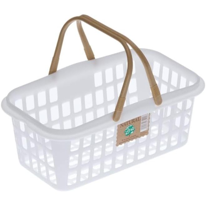 Komonoya ตะกร้าพลาสติกมีหูหิ้ว