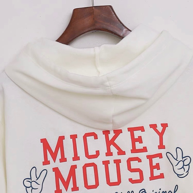 เสื้อฮู้ด มิคกี้ สเวตเตอร์ สีขาว Mickey mouse  ❣️Disney❣️ แท้💯% (TS268) - รูปที่ 3