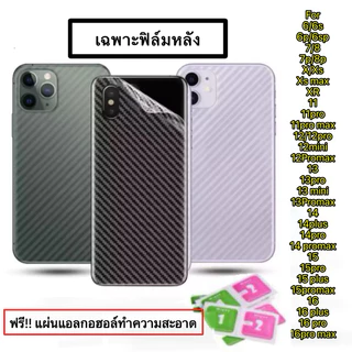 ฟิล์มหลังลายเคฟล่า หุ้มเครื่อง iPhone17pro max 16/16Pro/16Promax/12/12Pro/12Promax/11/11Pro/11Promax 15 15pro กันรอย