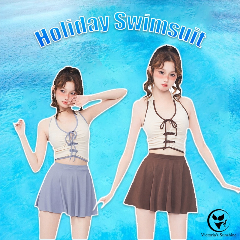 🖤ส่งไวจากไทย🤍Bikini Set ชุดว่ายน้ำทูพีช กระโปรง ลายจุด สไตล์ฝรั่งเศส ใส่เที่ยวทะเล บิกินี่แฟชั่น