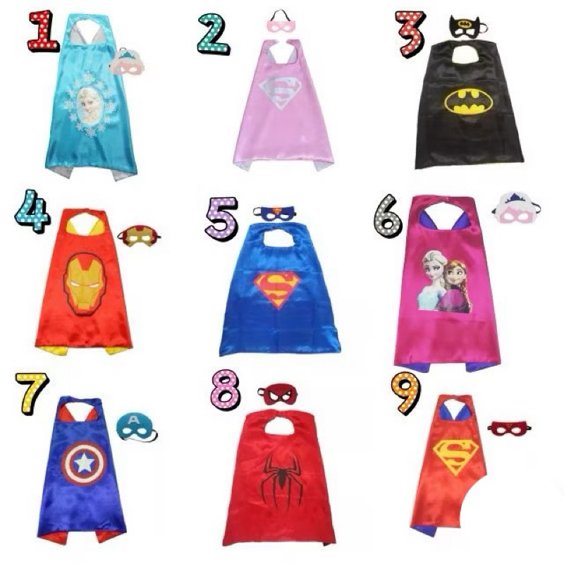 ชุดผ้าคลุม + หน้ากาก ชุดsuper hero ผ้าคลุมซุปเปอร์ฮีโร่