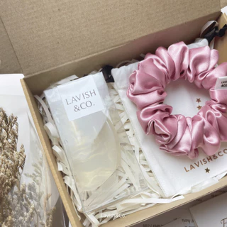 [พร้อมส่ง] MINI Gift set #3 กิ๊ฟหนีบผม เปลี่ยนสี 8 CM +Scrunchies 11*11 CM ฟรีติดชื่อ+การ์ด+ถุงผ้า+กล่องครบเซต