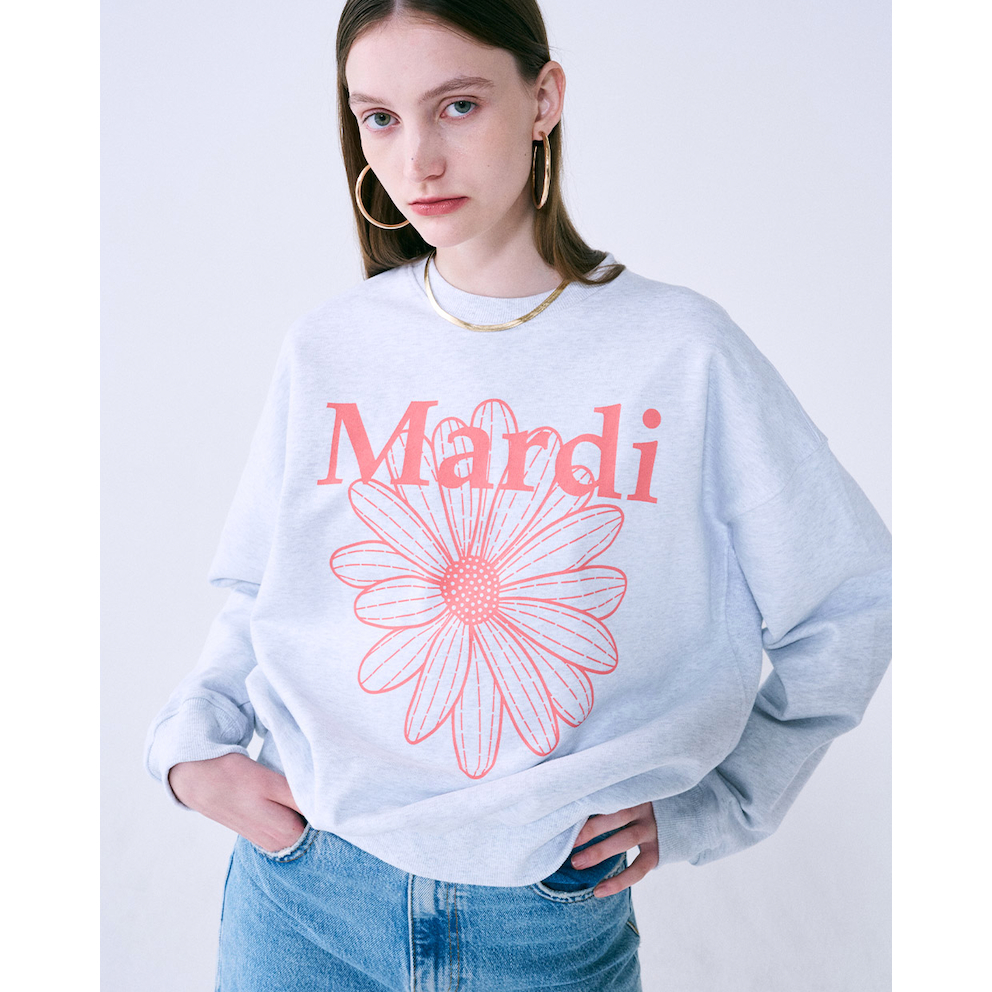 MARDI MERCREDI SWEATSHIRT FLOWERMARDI_HEATHER CORAL
