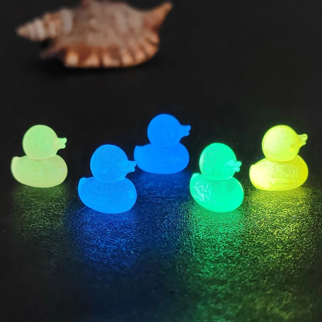 Mini Luminous ตุ๊กตาเป็ดน้อยเรซิ่น ของเล่นสุ่มตัวเลขตกแต่งบ้าน thumbnail 4