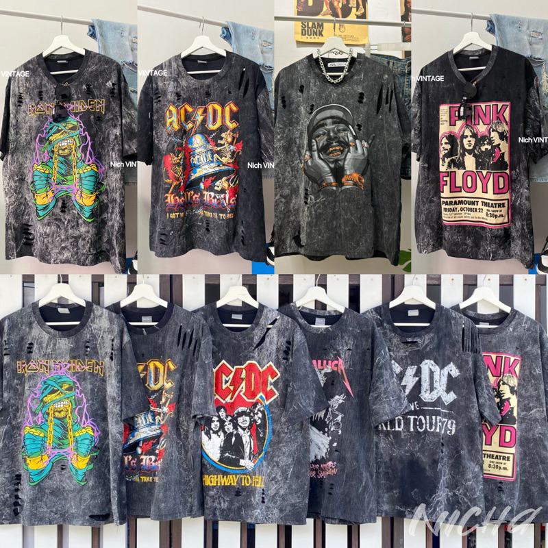 รวมเสื้องานฟอก แต่งขาดๆเซอร์ วินเทจ ทรงโอเวอร์ไซส์ งานป้ายAll in