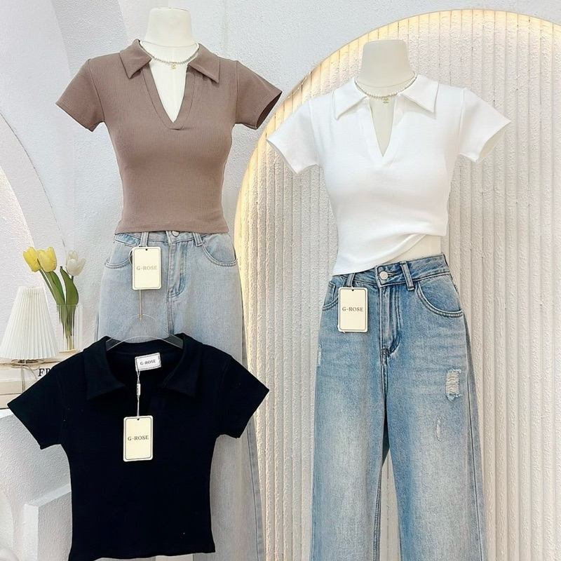 เสื้อคอปกเข้ารูป เสื้อโปโล ผ้าเกรดดี ป้ายG-rose🌹