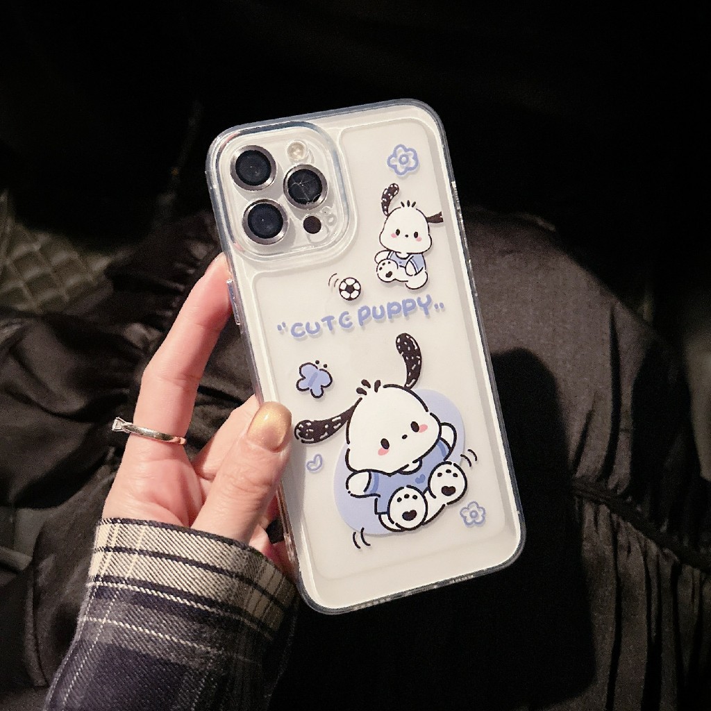 For iPhone 11 เคสใส สกรีนลาย โปเชโกะ สำหรับ รุ่น Samsung A05s A15 Vivo Y20 Y21 Y27 Oppo A5S A18 A57 