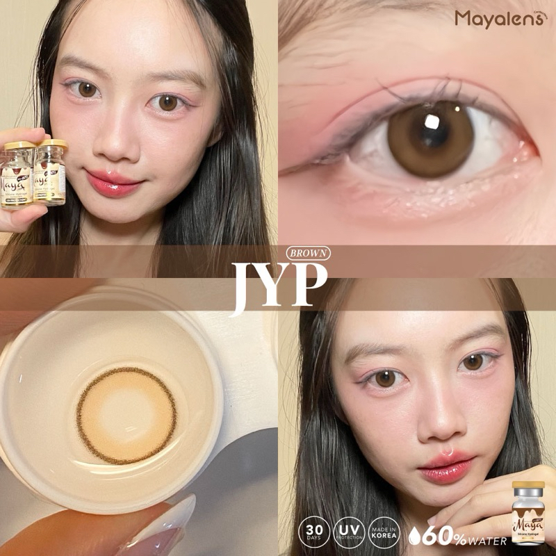 คอนแทคเลนส์JYP brown น้ำตาลละมุนคาราเมล mayalesn hydrogel