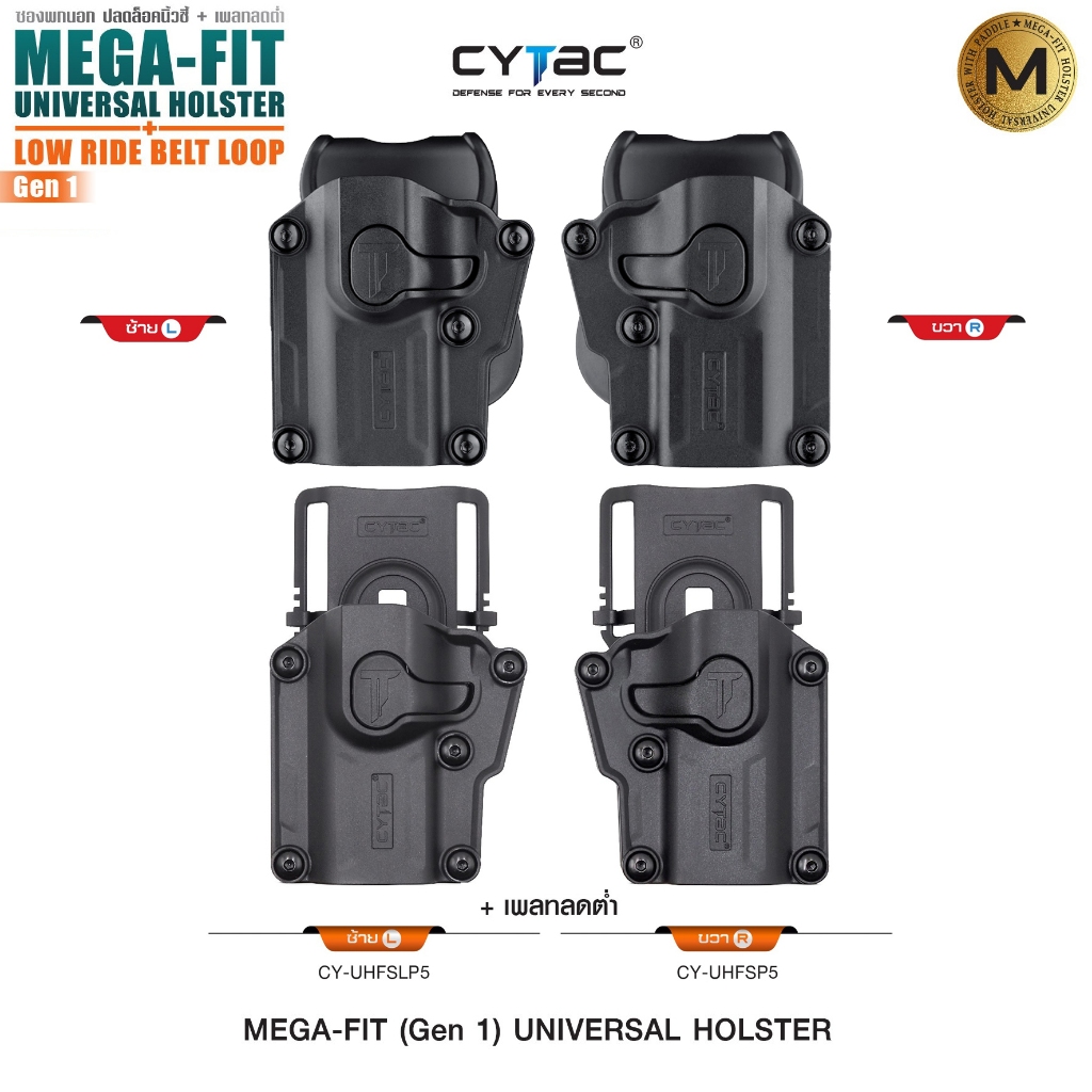 CYTAC ซอง Mega-Fit Holster Gen 1 / + เพลทลดต่ำ