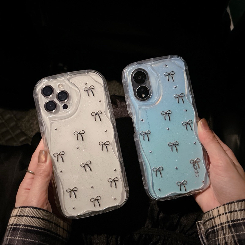 เคสนิ่มขอบหยัก ใสกากเพชรกันกล้อง เคสสำหรับรุ่น Samsung A55 Oppo A15 A17 A18 A57 A79 Reno7z Reno11F Reno12 Vivo Y20 Y28