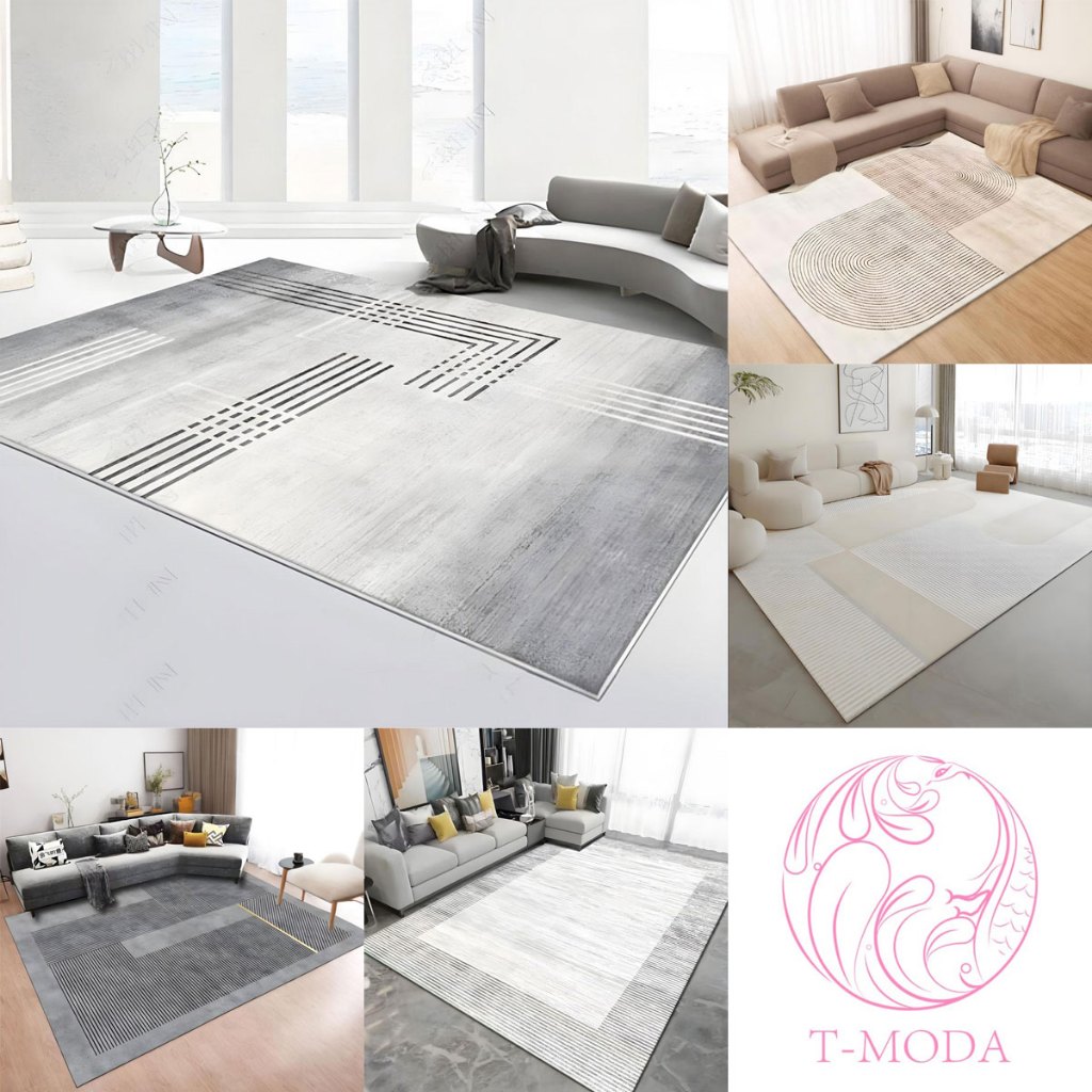 T-MODA พรม 3D ห้องนั่งเล่น/ข้างเตียง สไตล์อเมริกัน ลายสวย ทนทาน ตกแต่งบ้าน เก็บเงินปลายทาง